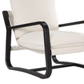Blaire Sling Chair Upholstered In Oatmeal Fabric With Metal Frame Beige Foam Polyester
