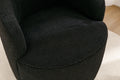Teddy Fabric Swivel Accent Armchair Barrel Chair With Black Powder Coating Metal Ring,Black Black Foam Wool