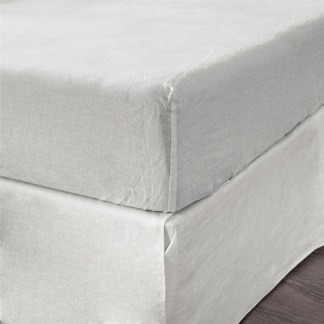 King Fitted Sheet 1 Pc, Bed Sheets King Size, Linen Sheets, Hotel Sheets, Soft White Sheets,& Fade Resistant King Sheets White Linen Linen