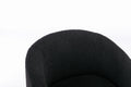 Teddy Fabric Swivel Accent Armchair Barrel Chair With Black Powder Coating Metal Ring,Black Black Foam Wool