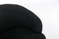 Teddy Fabric Swivel Accent Armchair Barrel Chair With Black Powder Coating Metal Ring,Black Black Foam Wool