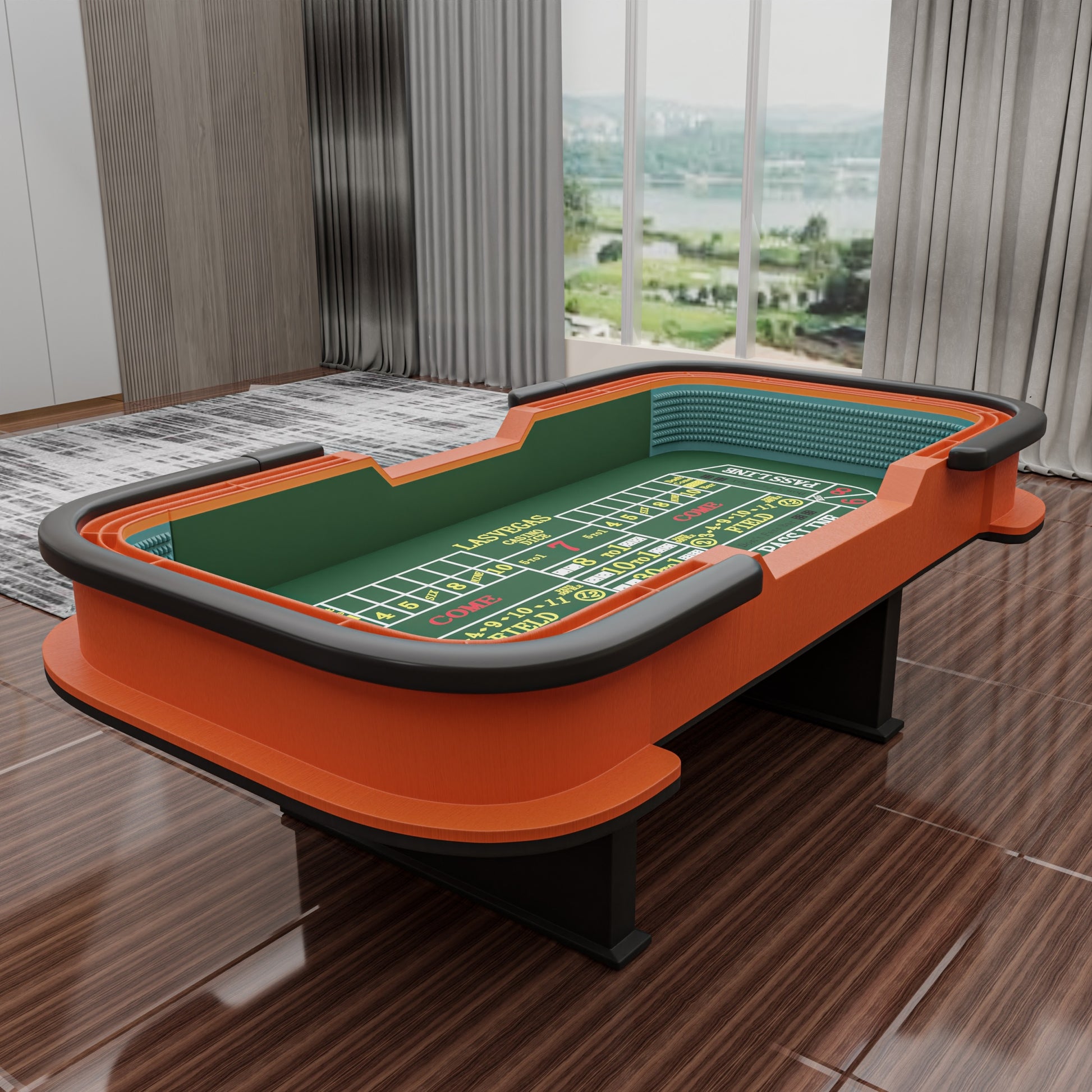 93" Classic Craps Dice Game Poker Table Green Green Wood