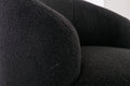 Teddy Fabric Swivel Accent Armchair Barrel Chair With Black Powder Coating Metal Ring,Black Black Foam Wool