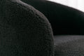 Teddy Fabric Swivel Accent Armchair Barrel Chair With Black Powder Coating Metal Ring,Black Black Foam Wool