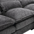 United We Win Modern Large Chenille Fabric U Shape Sectional Sofa Gray Boucle