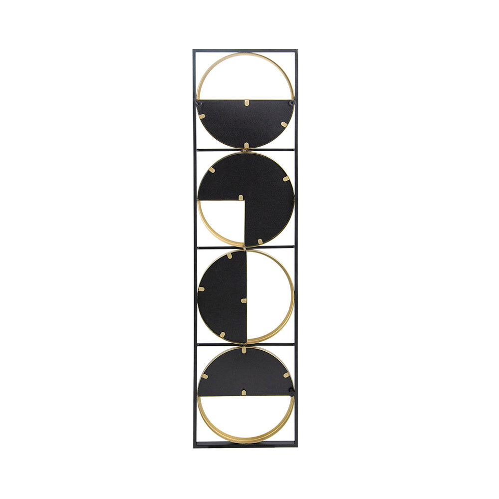 47.2" Eclectic Styling Metal Beaded Black Wall Mirror With Contemporary Design For Bedroom,Liveroom & Entryway Golden Black Iron