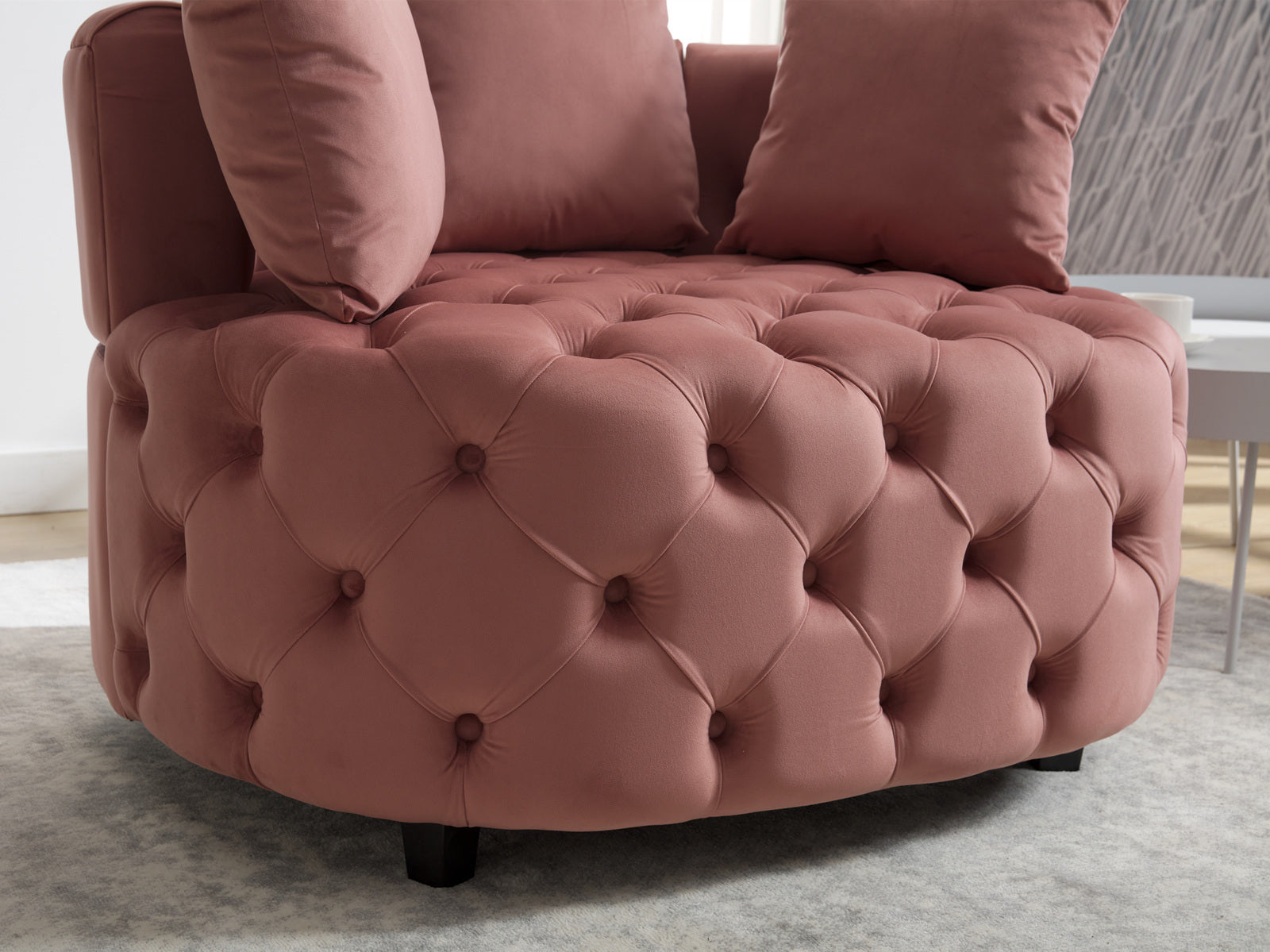 Accent Chair Classical Barrel Chair For Living Room Modern Leisure Sofa Chair Pink Pink Primary Living Space American Design Foam Velvet