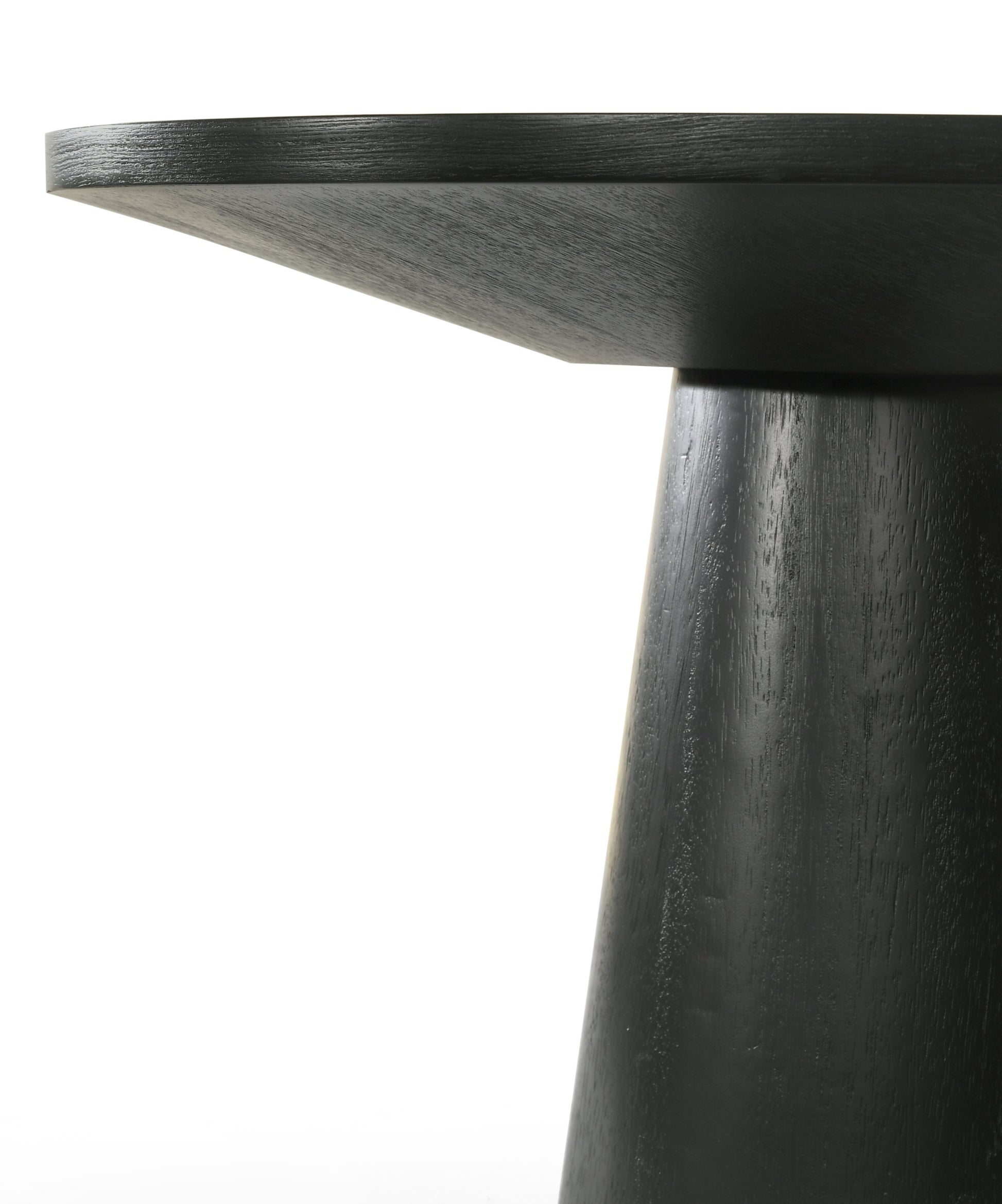 Jasper Ebony Black 20" Round Console Table Black Wood