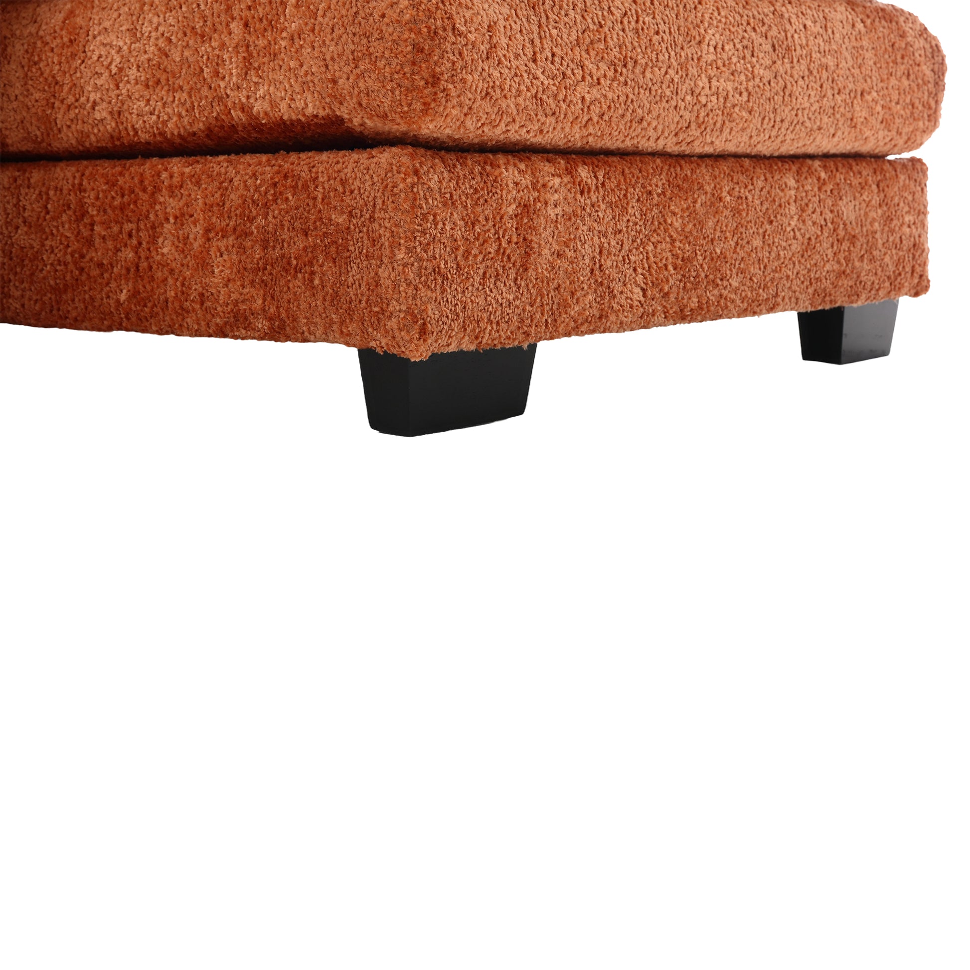 United We Win Modern Large Chenille Fabric U Shape Sectional Sofa Orange Chenille