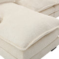United We Win Modern Large Chenille Fabric U Shape Sectional Sofa Beige Boucle