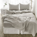 4 Pcs King Bedding Set, Premium Linen Bedding Sheets & Pillowcases, Bed In A Bag King Size Bed Set, Greige Bedding Sheet & Pillowcase Sets Greige Linen Linen