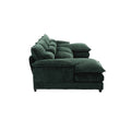 United We Win Modern Large Chenille Fabric U Shape Sectional Sofa Emerald Chenille