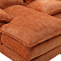 United We Win Modern Large Chenille Fabric U Shape Sectional Sofa Orange Boucle