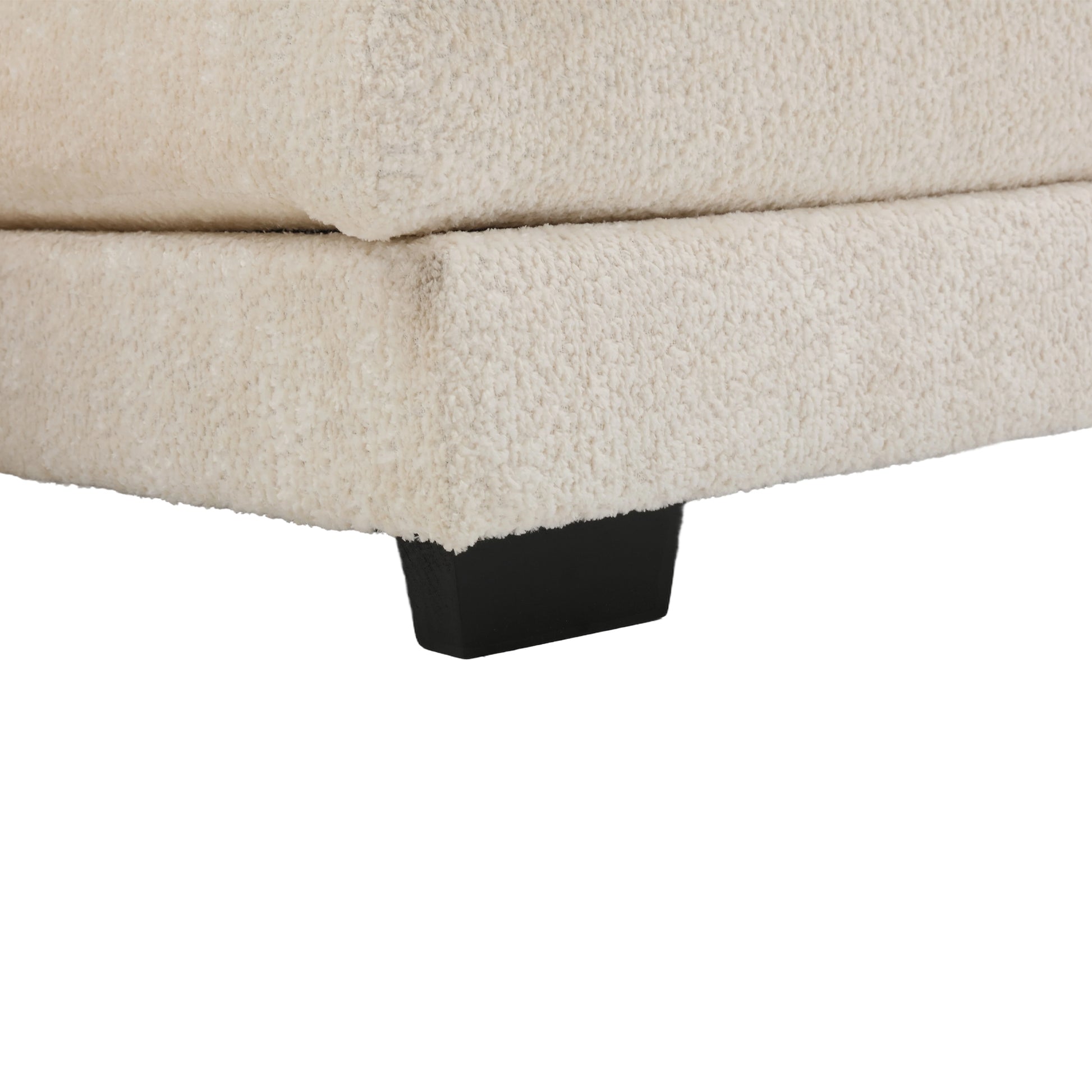 United We Win Modern Large Chenille Fabric U Shape Sectional Sofa Beige Boucle