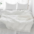 4 Pcs Bedding Sets Queen, Premium Linen Bedding Sheets & Pillowcases, Queen Bedding Sets, Soft White Bedding Sheet & Pillowcase Sets White Linen Linen