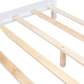 Full Size Wood Platform Bed With House Shaped Headboard And Motion Activated Night Lights White Pink White Pink Wood