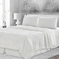 4 Pcs King Bedding Set, Premium Linen Bedding Sheets & Pillowcases, Bed In A Bag King Size Bed Set, Soft White Bedding Sheet & Pillowcase Sets White Linen Linen