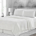 4 Pcs Bedding Sets Queen, Premium Linen Bedding Sheets & Pillowcases, Queen Bedding Sets, Soft White Bedding Sheet & Pillowcase Sets White Linen Linen