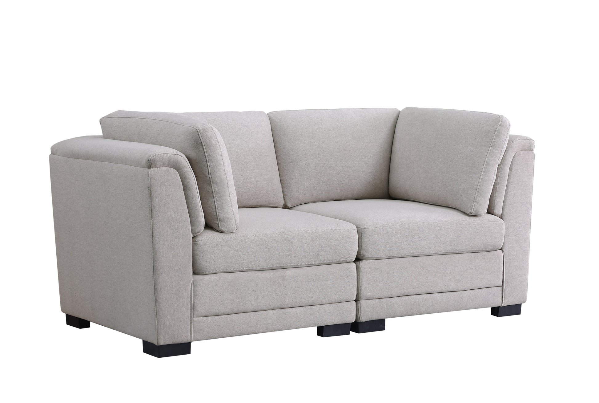Kristin 70.5" Light Gray Linen Fabric Loveseat Light Gray Linen