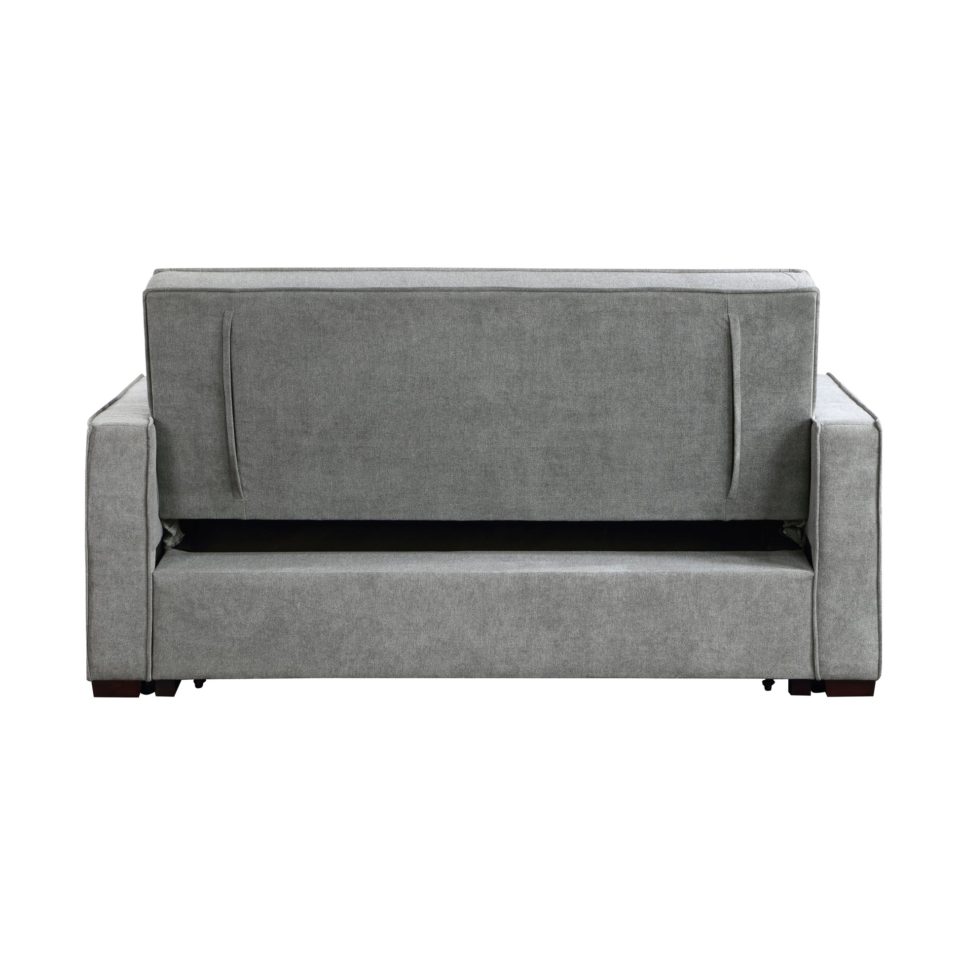 Modern Home Furniture Solid Wood Frame Sofa With Pull Out Bed Gray Fabric Upholstered 2X Pillows Click Clack Mechanism Back Living Rom Furniture Gray Polyester Wood Primary Living Space Modern Solid Wood 2 Seat