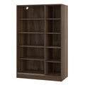 3 Door Shutter Wardrobe With Shelves, Walnut Sliding Walnut Shelf Bedroom Shelf Contemporary 3 Mdf