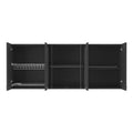 Superior Wall Cabinet Peoria, Four Interior Shelves, Black Wengue Finish Black Particle Board