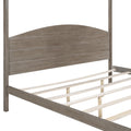 King Size Canopy Platform Bed With Headboard And Support Legs, Brown Wash Box Spring Not Required Brown Wood Pine