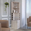 Bar Cabinet Papprika, 8 Wine Cubbies, Double Door, Light Gray Finish Light Gray Particle Board