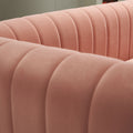 Contemporary Velvet Sofa Couch 84.25''W For Living Room, Pink Pink Velvet Wood Primary Living Space Tufted Back Modern Rolled Arms Foam Velvet 2 Seat