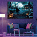 1Pcs Drop Ping Framed Canvas Wall Art Decor Painting For Halloween,Grave Yard Painting For Halloween Gift, Decoration For Halloween Living Room, Bedroom Decor 4028In Thickness 1.5Inch Rectangle Wrapped Canvas Multicolor Halloween Mini 10In 17In Painting