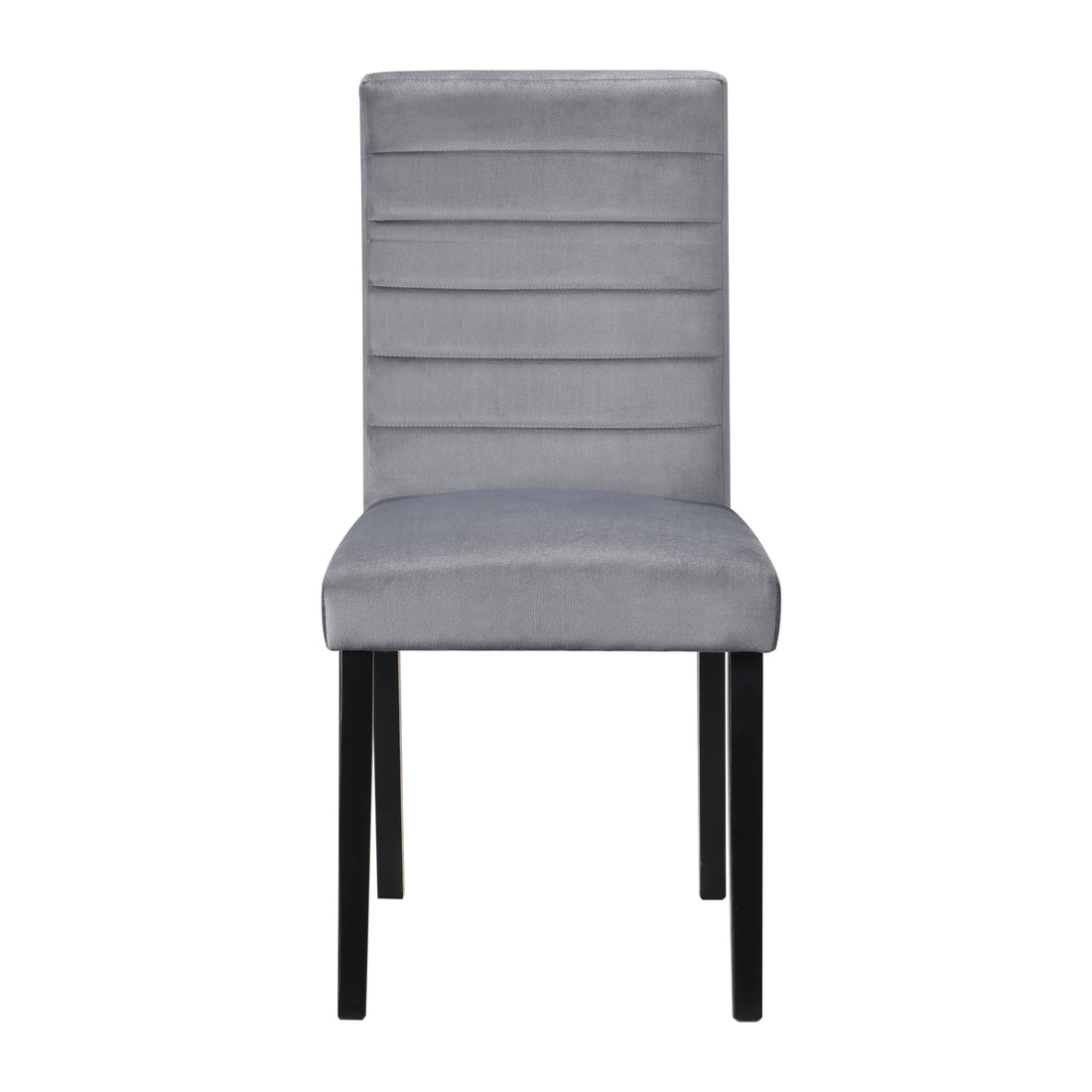 Gray Velvet Upholstered Side Chairs Set Of 2Pc Black Finish Wood Frame Casual Dining Room Furniture Black Dining Room Casual Side Chair Wood