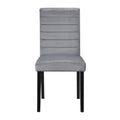 Gray Velvet Upholstered Side Chairs Set Of 2Pc Black Finish Wood Frame Casual Dining Room Furniture Black Dining Room Casual Side Chair Wood