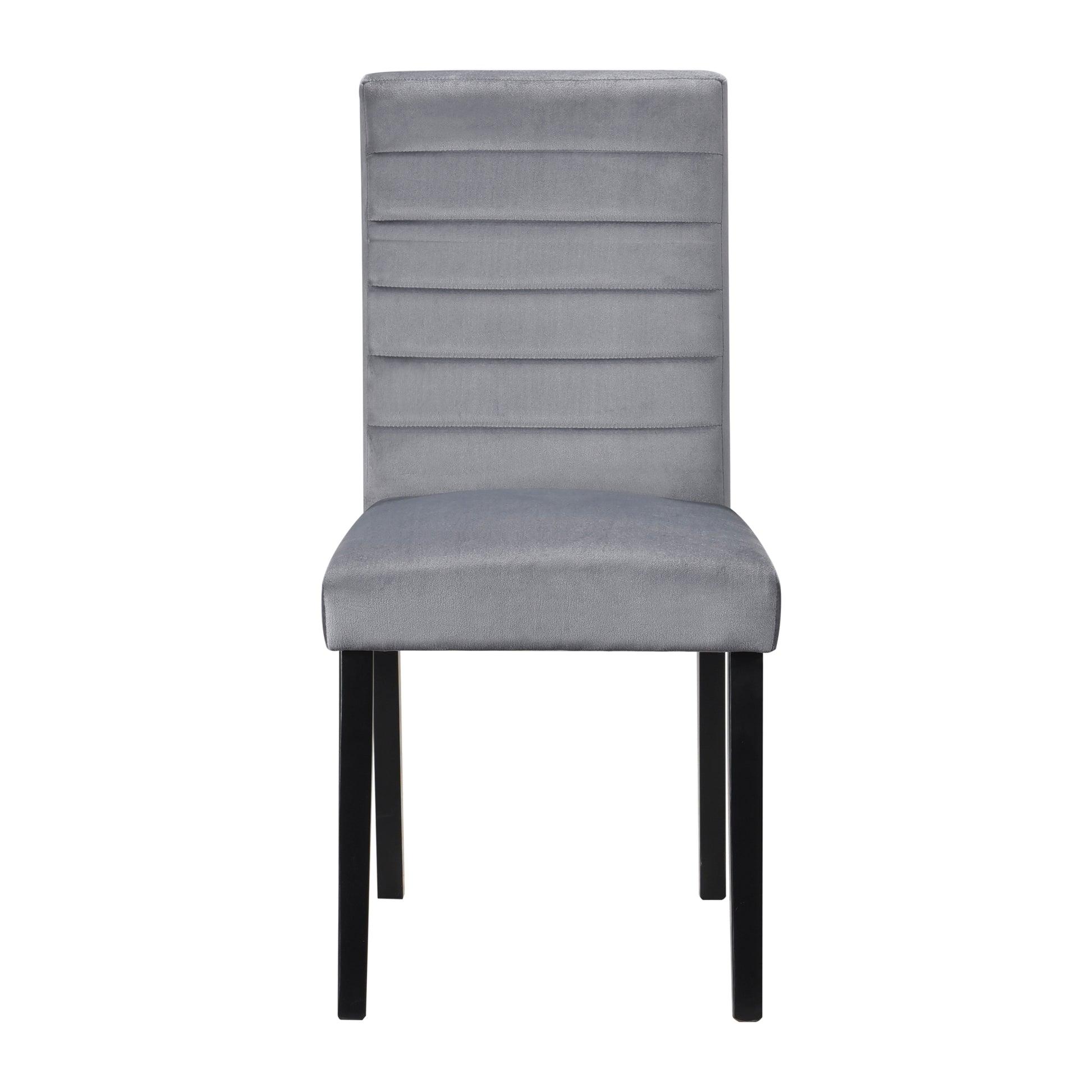 Gray Velvet Upholstered Side Chairs Set Of 2Pc Black Finish Wood Frame Casual Dining Room Furniture Black Dining Room Casual Side Chair Wood