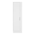 Storage Cabinet Manika, One Door And Shelves, White Finish White Particle Board