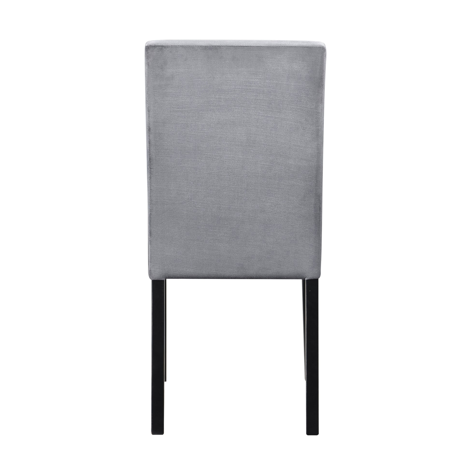 Gray Velvet Upholstered Side Chairs Set Of 2Pc Black Finish Wood Frame Casual Dining Room Furniture Black Dining Room Casual Side Chair Wood