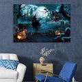 1Pcs Drop Ping Framed Canvas Wall Art Decor Painting For Halloween,Grave Yard Painting For Halloween Gift, Decoration For Halloween Living Room, Bedroom Decor 4028In Thickness 1.5Inch Rectangle Wrapped Canvas Multicolor Halloween Mini 10In 17In Painting