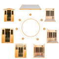 Four Person Basswood Far Infrared Outdoor Sauna Room Natural Wood Solid Wood