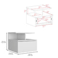 Floating Nightstand Flopini, One Drawer, White Finish White Particle Board