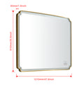 48*36 Led Lighted Bathroom Wall Mounted Mirror With High Lumen Anti Fog Separately Control Gold Aluminium