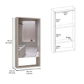 Medicine Cabinet Irvine, One External Shelf, Light Gray Finish Light Gray Particle Board