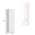 Storage Cabinet Manika, One Door And Shelves, White Finish White Particle Board