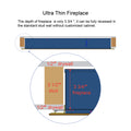 60 Inch Recessed Ultra Thin Tempered Glass Front Wall Mounted Electric Fireplace With Remote And Multi Color Flame & Emberbed, Led Light Heater Powder Coated Electric Antique Black Vent Free Yes Tempered Glass Sheet Metal Plastic Electric