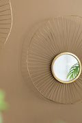 Set Of 3 Wall Mirror Abstract Designed Wall Mirrors With Gold Frame For Home & Office,Top Of Sideboard L:26X5X25.5