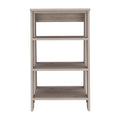 Linen Cabinet Jenne, Four Open Shelves, Light Gray Finish Light Gray Particle Board