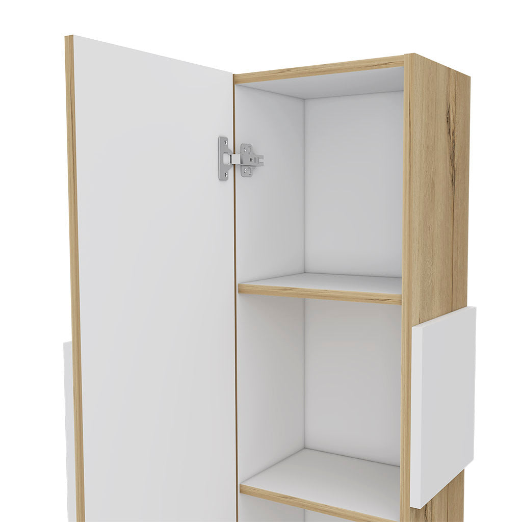 Medicine Cabinet Artic, Three Shelves, Single Door, White Light Oak Finish White Light Oak Particle Board