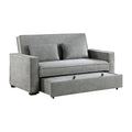 Modern Home Furniture Solid Wood Frame Sofa With Pull Out Bed Gray Fabric Upholstered 2X Pillows Click Clack Mechanism Back Living Rom Furniture Gray Polyester Wood Primary Living Space Modern Solid Wood 2 Seat