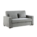 Modern Home Furniture Solid Wood Frame Sofa With Pull Out Bed Gray Fabric Upholstered 2X Pillows Click Clack Mechanism Back Living Rom Furniture Gray Polyester Wood Primary Living Space Modern Solid Wood 2 Seat