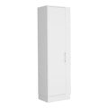 Storage Cabinet Manika, One Door And Shelves, White Finish White Particle Board