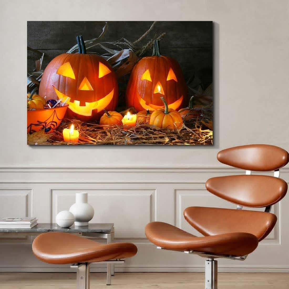 1Pcs Drop Ping Framed Canvas Wall Art Decor Painting For Halloween,Grave Yard Painting For Halloween Gift, Decoration For Halloween Living Room, Bedroom Decor 3624In Thickness 1.5Inch Multicolor Canvas