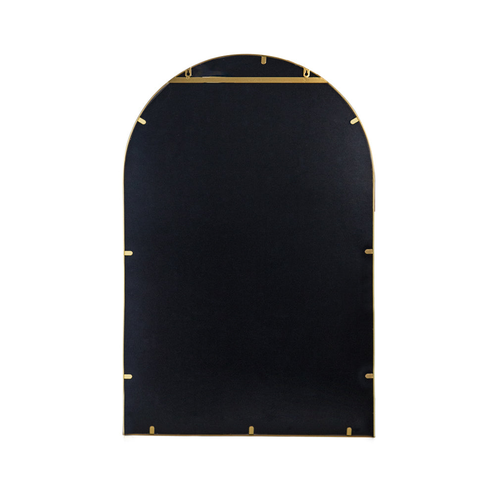 24" X 36" Arched Accent Mirror With Gold Metal Frame For Bathroom, Bedroom, Entryway Wall Gold Iron